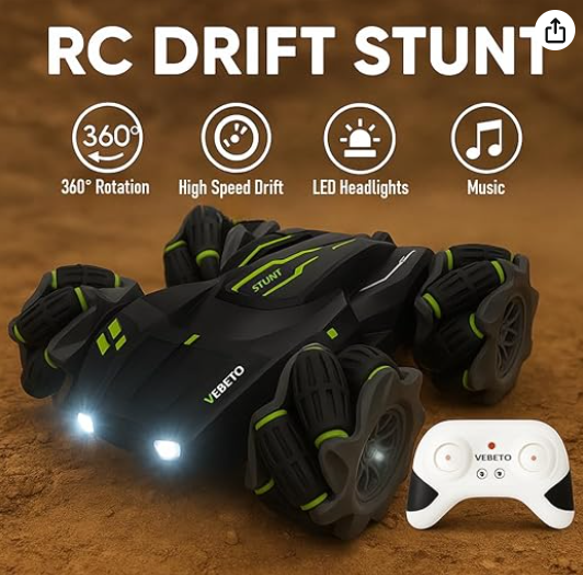 VEBETO Remote Control Drift Stunt Car Toy | 1 Year Warranty | 4x4 RC Car for Kids & Adult